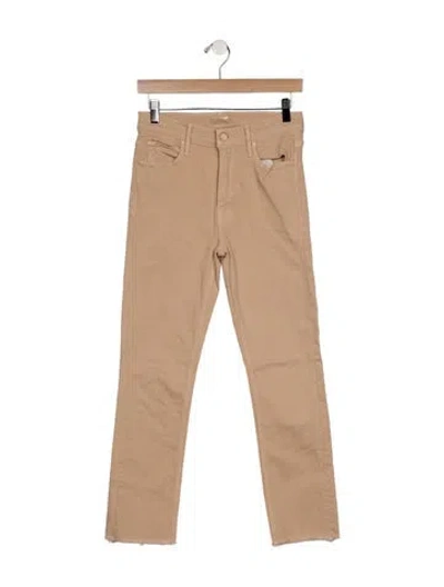 Pre-owned Mother High-rise Straight Leg Jeans In Neutral