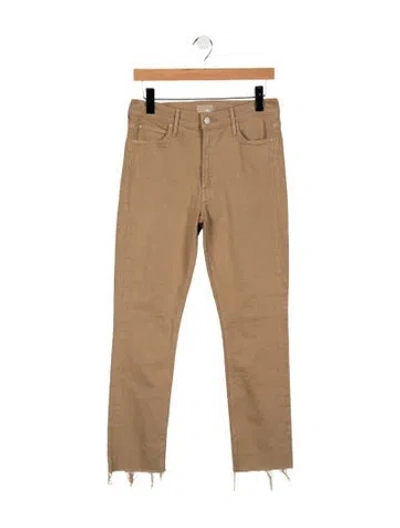 Pre-owned Mother High-rise Straight Leg Jeans In Neutral