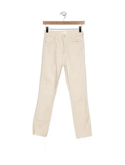 Pre-owned Mother High-rise Straight Leg Jeans In Neutral
