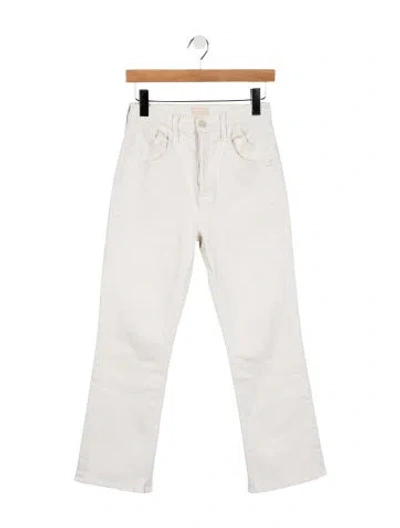 Pre-owned Mother High-rise Straight Leg Jeans In Neutral