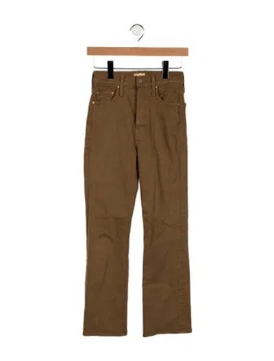 Pre-owned Mother High-rise Straight Leg Jeans In Neutral