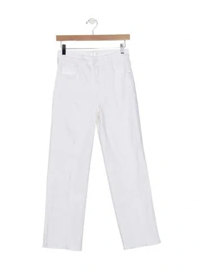 Pre-owned Mother High-rise Straight Leg Jeans In Neutral