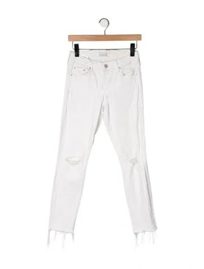 Pre-owned Mother High-rise Straight Leg Jeans In Neutral