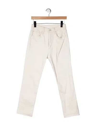 Pre-owned Mother High-rise Straight Leg Jeans In Neutrals