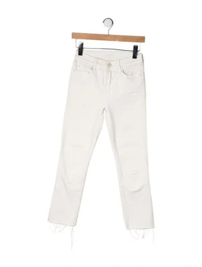 Pre-owned Mother High-rise Straight Leg Jeans In Neutrals