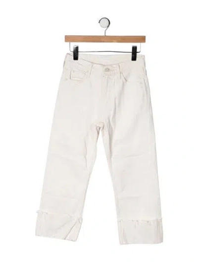 Pre-owned Mother High-rise Straight Leg Jeans In Neutrals