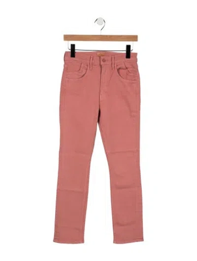 Pre-owned Mother High-rise Straight Leg Jeans In Pink