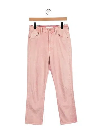 Pre-owned Mother High-rise Straight Leg Jeans In Pink