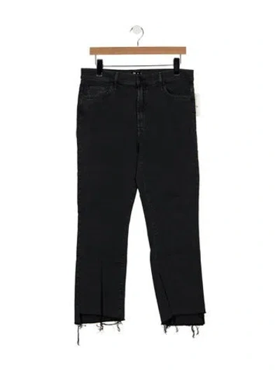 Pre-owned Mother High-rise Straight Leg Jeans W/ Tags In Black