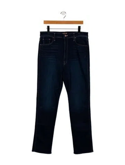 Pre-owned Mother High-rise Straight Leg Jeans W/ Tags In Blue