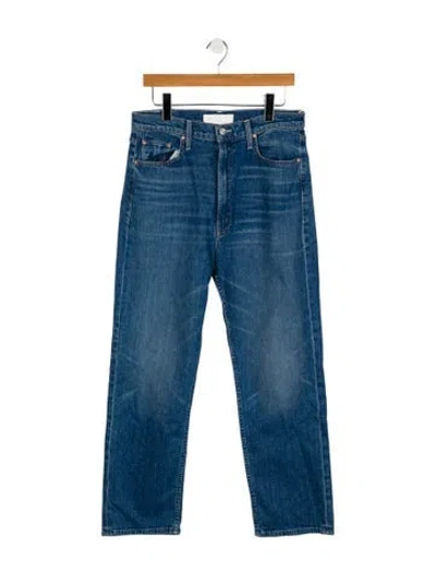 Pre-owned Mother High-rise Straight Leg Jeans W/ Tags In Blue