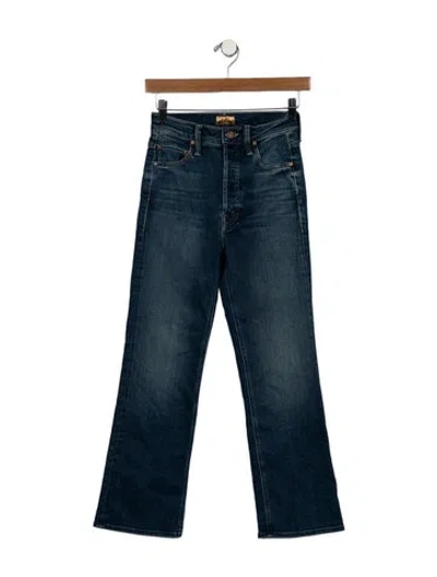 Pre-owned Mother High-rise Straight Leg Jeans W/ Tags In Blue
