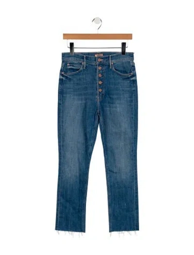 Pre-owned Mother High-rise Straight Leg Jeans W/ Tags In Blue
