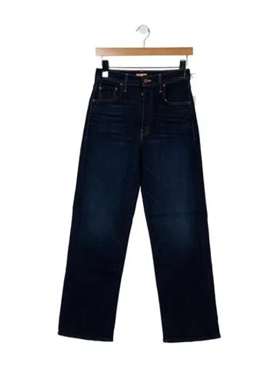 Pre-owned Mother High-rise Straight Leg Jeans W/ Tags In Blue