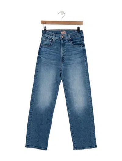 Pre-owned Mother High-rise Straight Leg Jeans W/ Tags In Blue