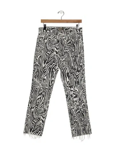 Pre-owned Mother High-rise Straight Leg Jeans W/ Tags In Gray