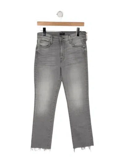 Pre-owned Mother High-rise Straight Leg Jeans W/ Tags In Gray