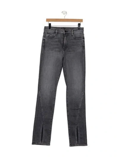 Pre-owned Mother High-rise Straight Leg Jeans W/ Tags In Gray