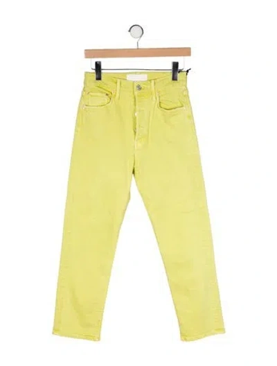 Pre-owned Mother High-rise Straight Leg Jeans W/ Tags In Green