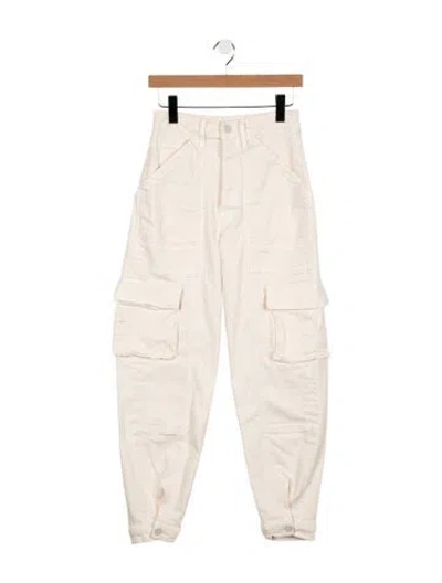 Pre-owned Mother High-rise Straight Leg Jeans W/ Tags In Neutral