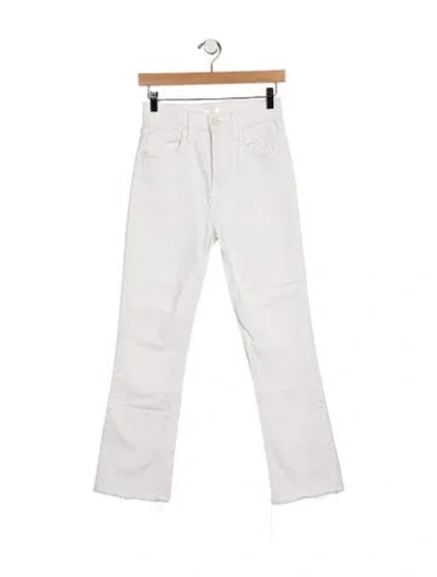 Pre-owned Mother High-rise Straight Leg Jeans In White