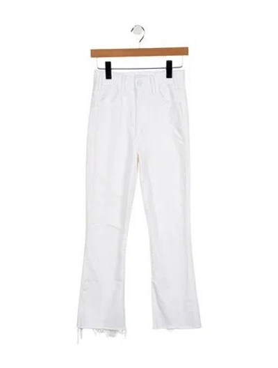Pre-owned Mother High-rise Straight Leg Jeans In White