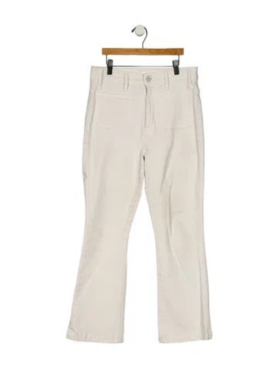 Pre-owned Mother High-rise Straight Leg Jeans In White