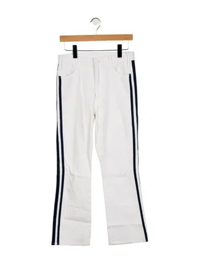 Pre-owned Mother High-rise Straight Leg Jeans In White