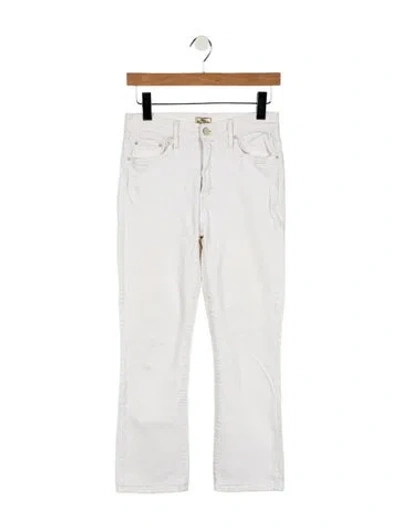 Pre-owned Mother High-rise Straight Leg Jeans In White