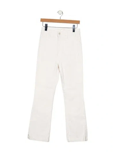 Pre-owned Mother High-rise Straight Leg Jeans In White
