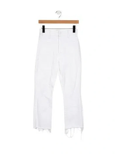 Pre-owned Mother High-rise Straight Leg Jeans In White