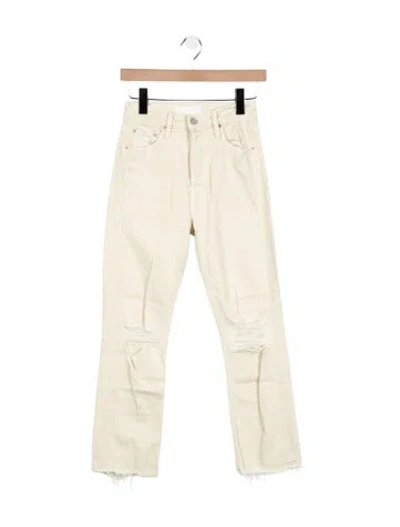 Pre-owned Mother High-rise Straight Leg Jeans In Yellow