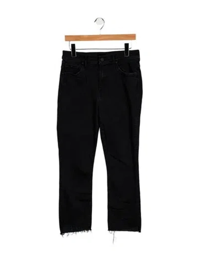 Pre-owned Mother High-rise Wide Leg Jeans In Black