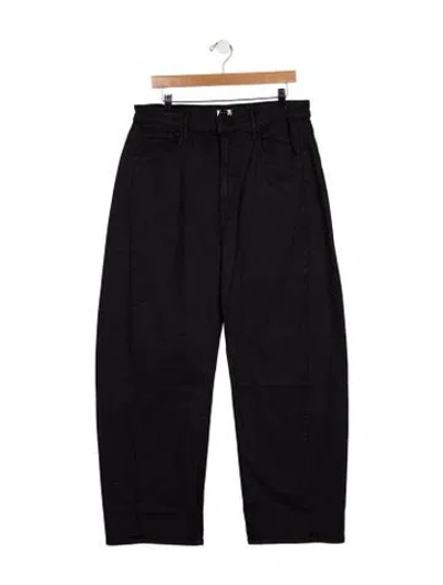 Pre-owned Mother High-rise Wide Leg Jeans In Black