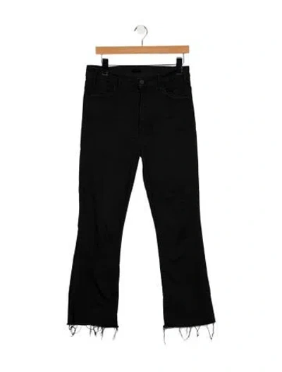 Pre-owned Mother High-rise Wide Leg Jeans In Black
