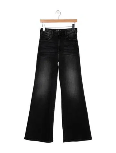 Pre-owned Mother High-rise Wide Leg Jeans In Black