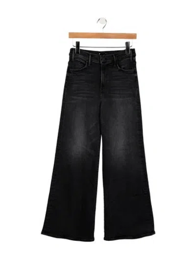 Pre-owned Mother High-rise Wide Leg Jeans In Black