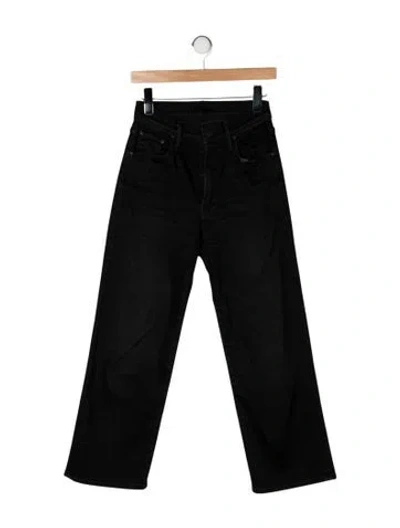 Pre-owned Mother High-rise Wide Leg Jeans In Black