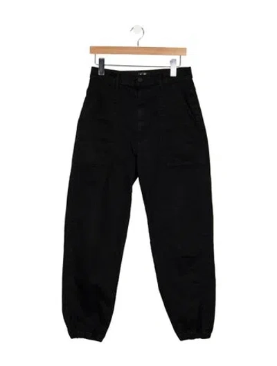 Pre-owned Mother High-rise Wide Leg Jeans In Black