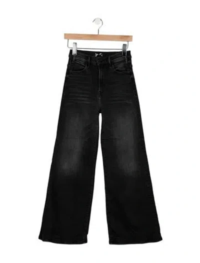 Pre-owned Mother High-rise Wide Leg Jeans In Black