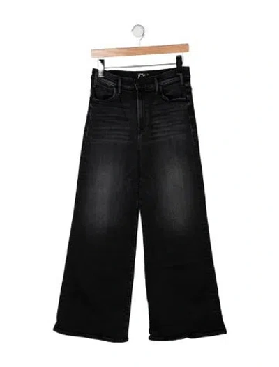 Pre-owned Mother High-rise Wide Leg Jeans In Black