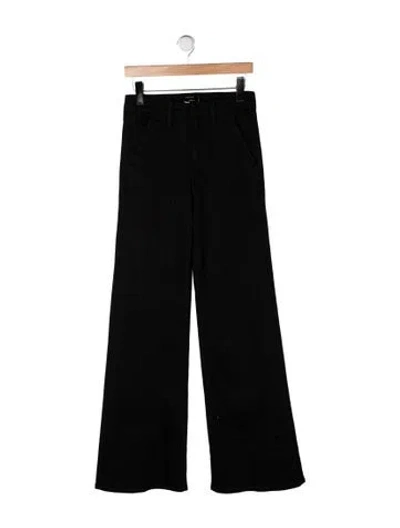 Pre-owned Mother High-rise Wide Leg Jeans In Black