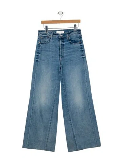 Pre-owned Mother High-rise Wide Leg Jeans In Blue