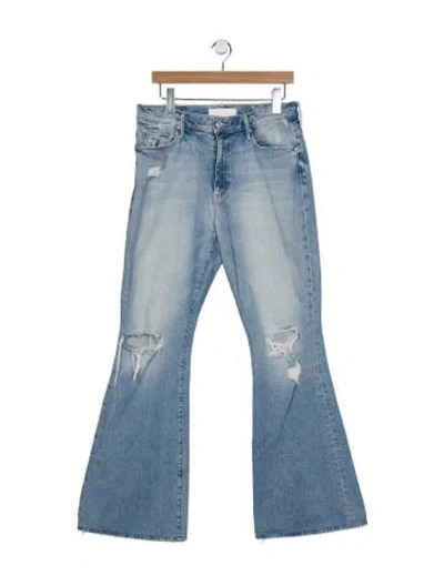Pre-owned Mother High-rise Wide Leg Jeans In Blue