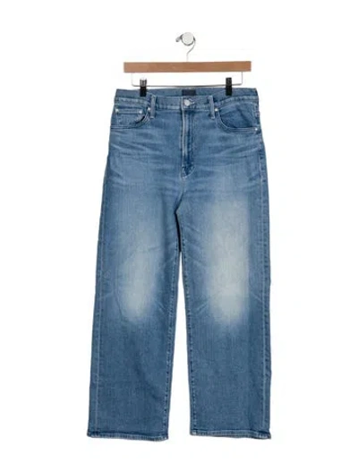 Pre-owned Mother High-rise Wide Leg Jeans In Blue