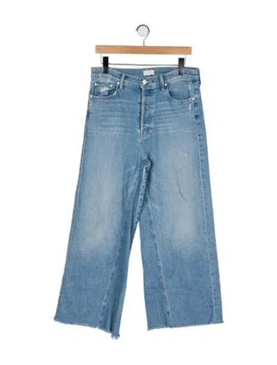 Pre-owned Mother High-rise Wide Leg Jeans In Blue
