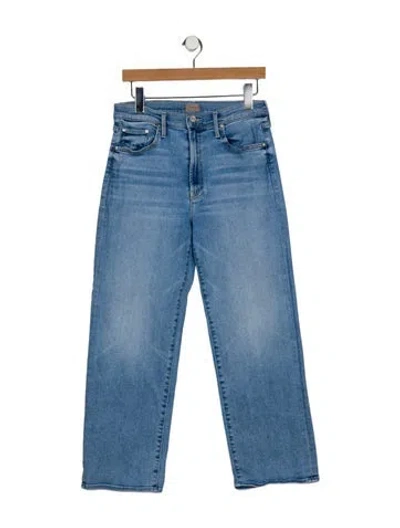 Pre-owned Mother High-rise Wide Leg Jeans In Blue