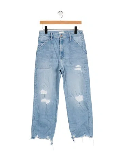 Pre-owned Mother High-rise Wide Leg Jeans In Blue