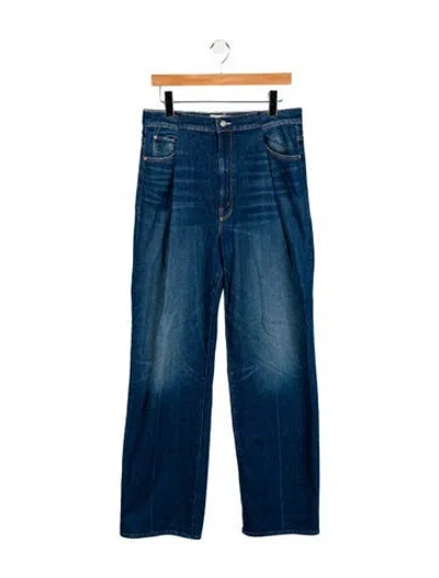 Pre-owned Mother High-rise Wide Leg Jeans In Blue