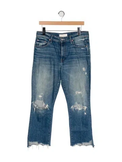 Pre-owned Mother High-rise Wide Leg Jeans In Blue